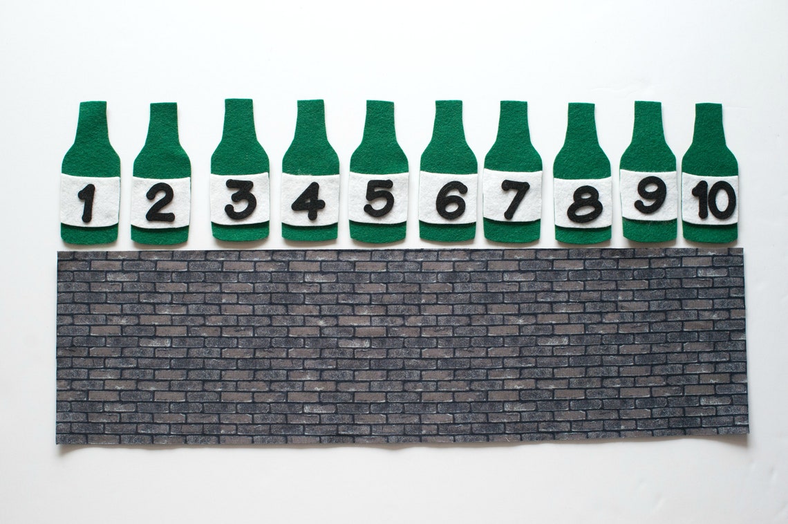 Ten Green Bottles Hanging on the Wall PDF Felt Board Pattern Etsy
