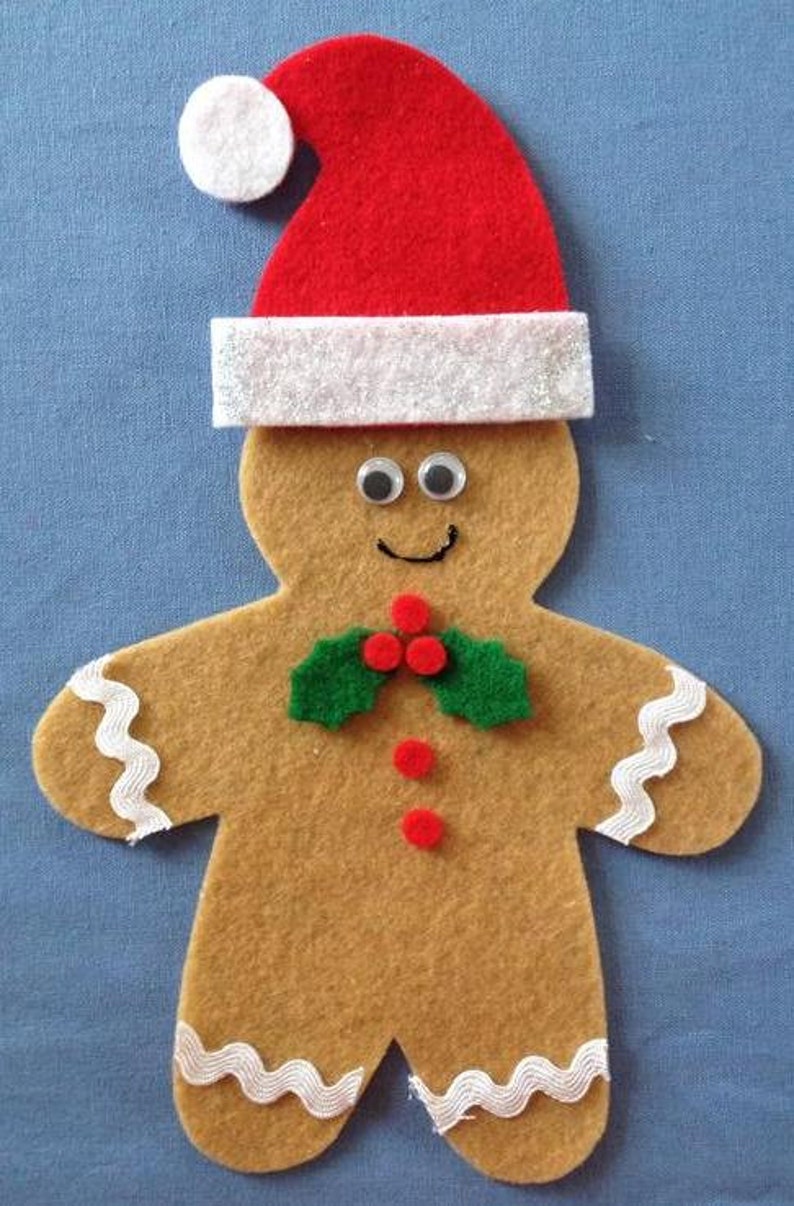 Five Little Gingerbread Men Felt Board Pattern Christmas PDF Etsy