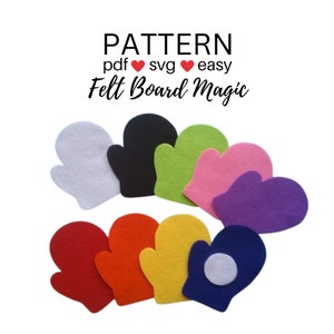 Snowball and Mitten Hide and Seek Colors Game PDF, SVG Cutting Files,  Felt Board Pattern,  Flannel Board Song