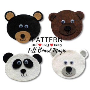 All Kinds of Bears PDF SVG Cutting Files Pattern Felt Story Board Set, Flannel Board Pattern, Preschool Activity, Library Storytime Resource