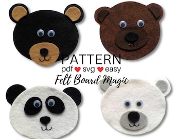 All Kinds of Bears PDF SVG Cutting Files Pattern Felt Story Board Set, Flannel Board Pattern, Preschool Activity, Library Storytime Resource