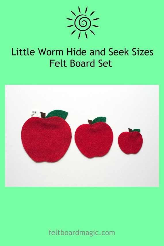 Little Worm Hide And Seek Sizes Game Pdf Felt Board Pattern Etsy