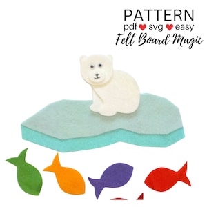 Marco the Polar Bear Felt Story PDF SVG Pattern, Toddler and Preschool Learning Activity, Library Story Time Resource, Flannel Board Pattern
