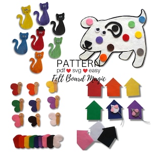 Colours 1 Felt Set Pattern Bundle PDF, Flannel Board Pattern, Colors Preschool Activity, Library Storytime Resource