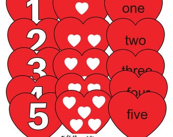 Valentine's Perfect Match PDF Template Print Cut Use Felt Board Set Counting Numbers Puppets