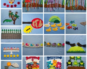 Felt Board Story Patterns, Felt Stories, PDF SVG Patterns Flannel Board Sets, Toddler and Preschool Play Activity, Songs, Rhymes