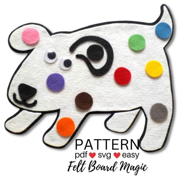 Dog's Colorful Day Picture Book PDF Pattern Felt Board Set, Group Time, Preschool Circle,  Color Recognition, Counting, Pets,  ECE