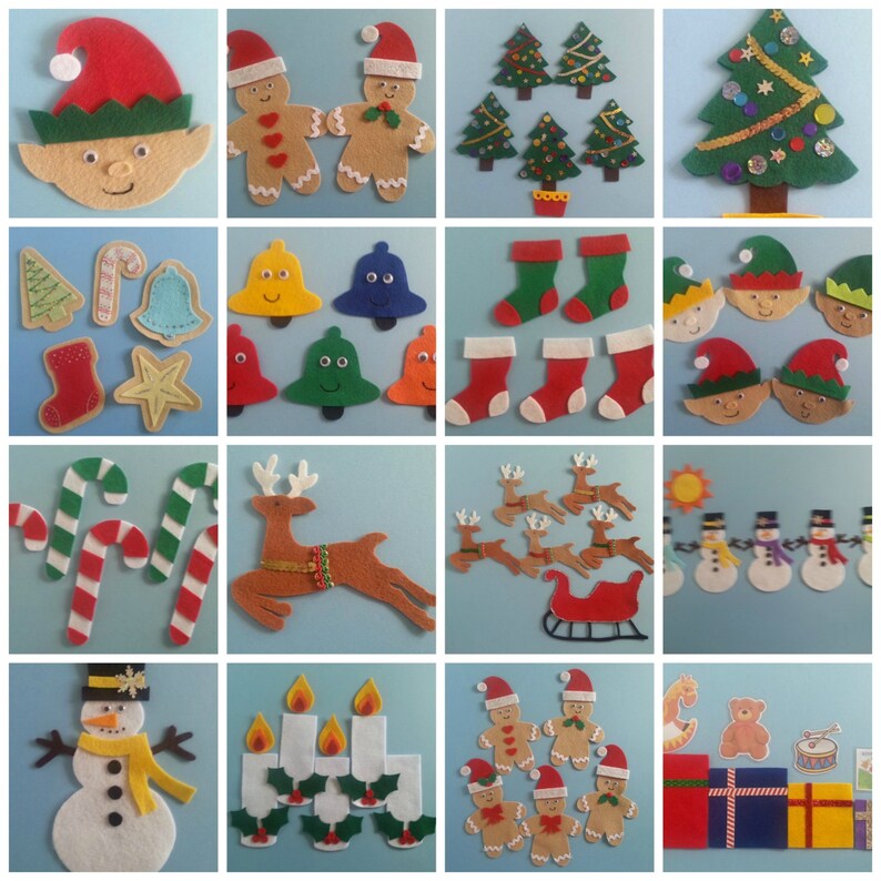 20 Christmas Felt Board Set Patterns 20 Felt Set Patterns Etsy