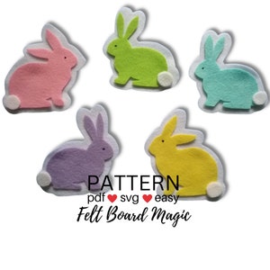 Five Little Bunnies Hippety Hop Hippety Hey Felt Board Set PDF SVG Cutting FilesPattern Easter No Sew  Preschool Spring Quiet Book Counting