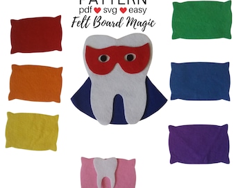Hide and Seek Super Hero Tooth Felt Board Set Pattern PDF SVG Cutting Files, Learning about Colours Flannel Board