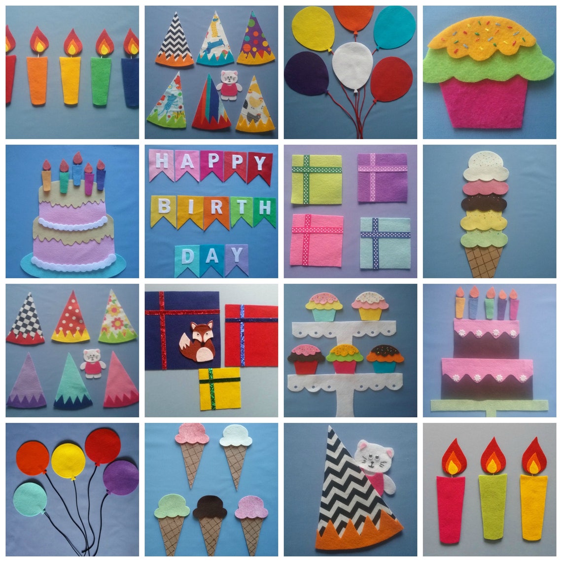 Happy Birthday Felt Board Pattern Ebook Etsy