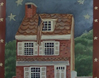 Antique Patriotic Postcard Postmarked from Philadelphia Pennsylvania in 1911 Betsy Ross House 11578Pa Helios Post Card
