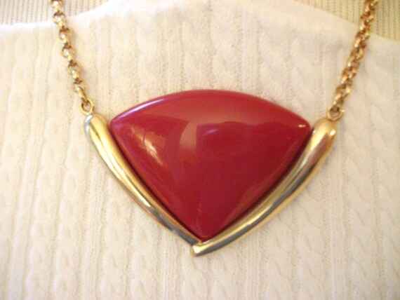 Women's Vintage 70's Monet Carnelian Modernist Pe… - image 1