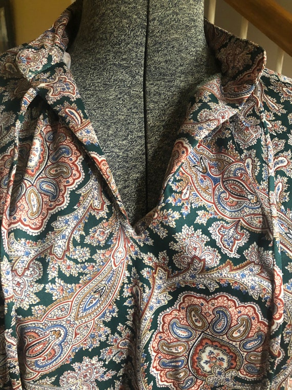 Vintage 1970s Paisley shirt top blouse Sz 16 - image 2