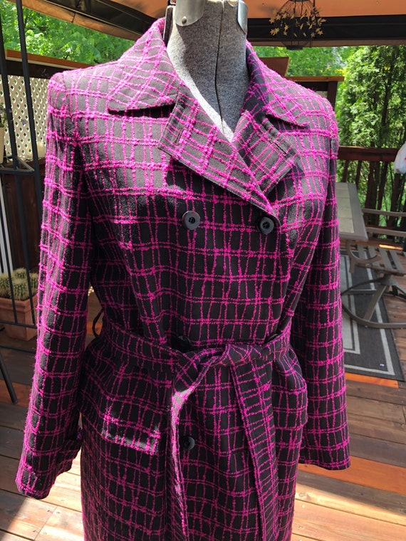 Vintage Louis Feraud Paris Black & Pink Skirt Blazer Coat 3 - Etsy