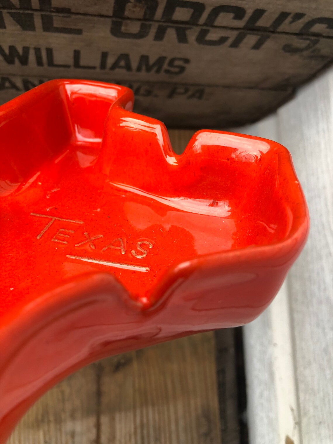 Vintage 70s Frankoma state of TEXAS ashtray Etsy