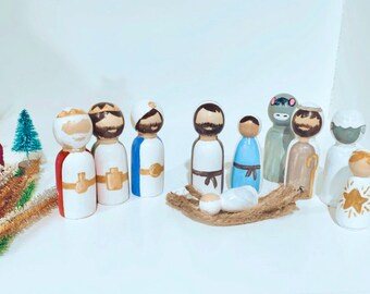 Wooden Peg Nativity Set
