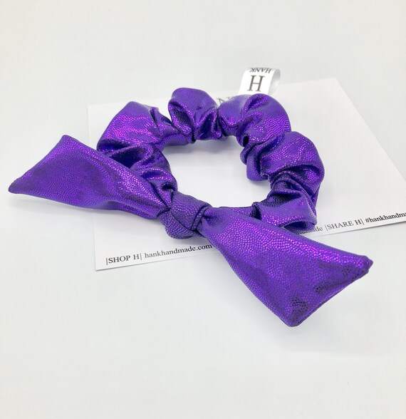 Purple Scrunchie Knot Bow Scrunchie Bow Scrunchie Scrunchy Etsy