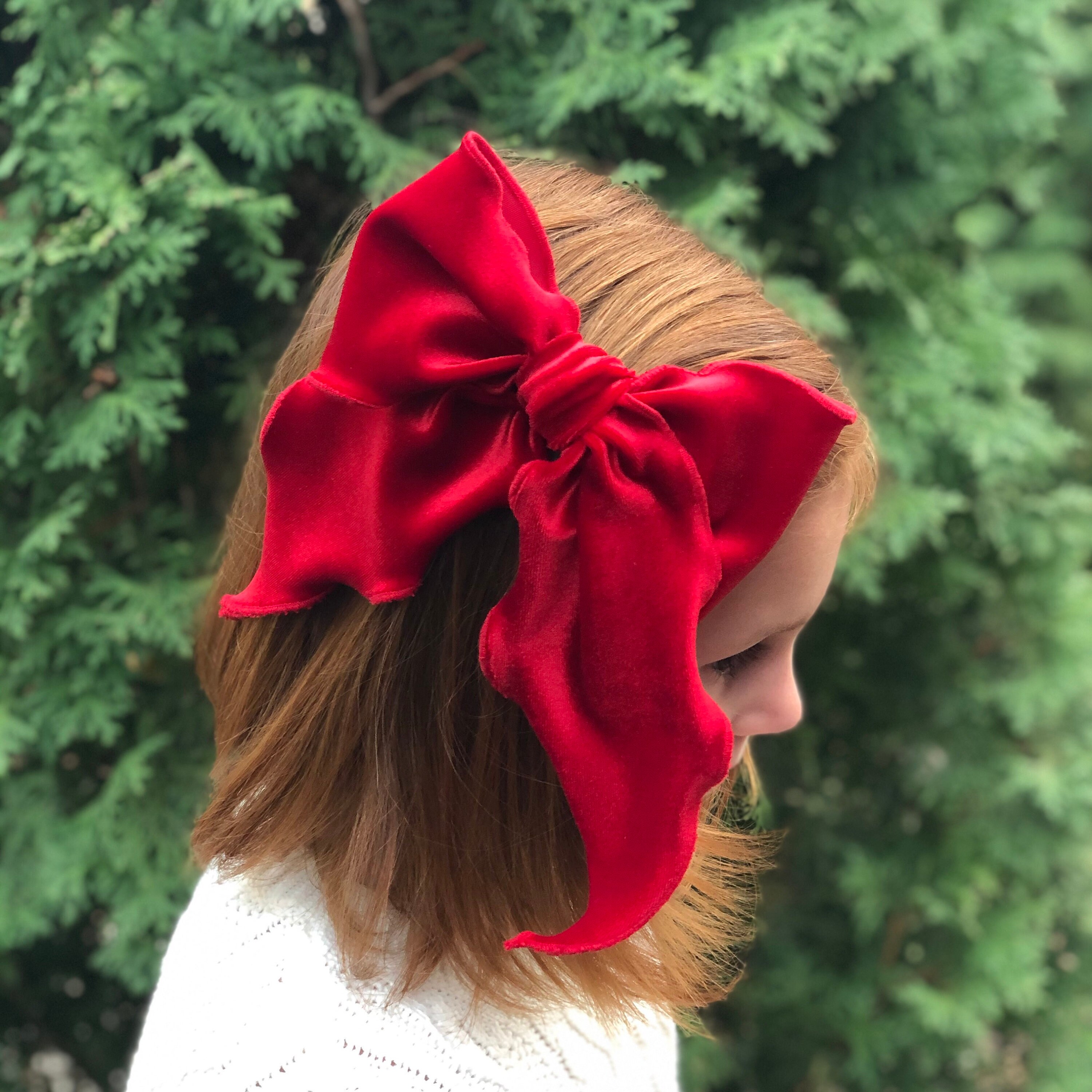 Red Big Velvet Bow Red Velvet Hair Bow Red Velvet Bow Red Etsy