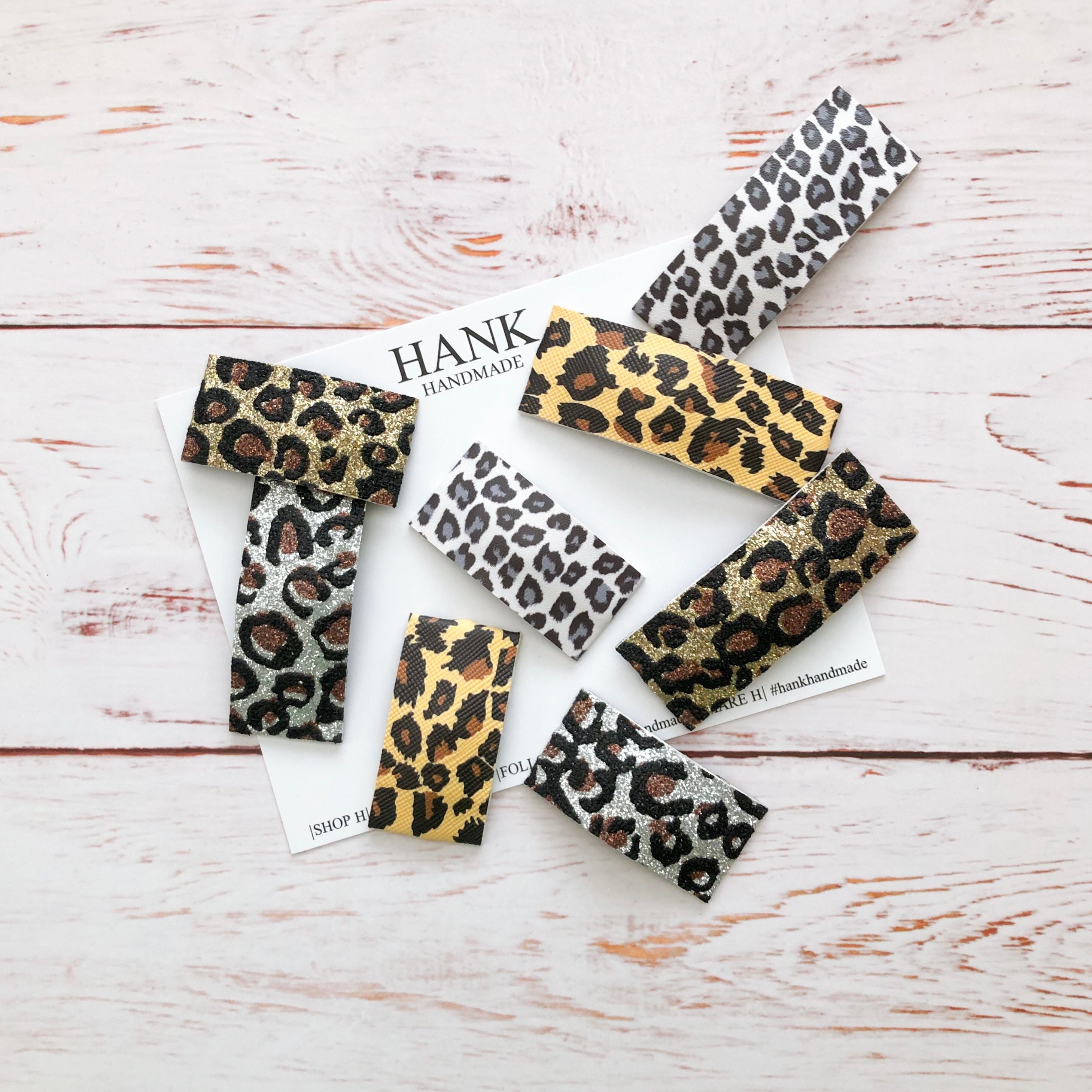 Leopard Hair Clip Cheetah Hair Clip Faux Leather Snap Clips Etsy