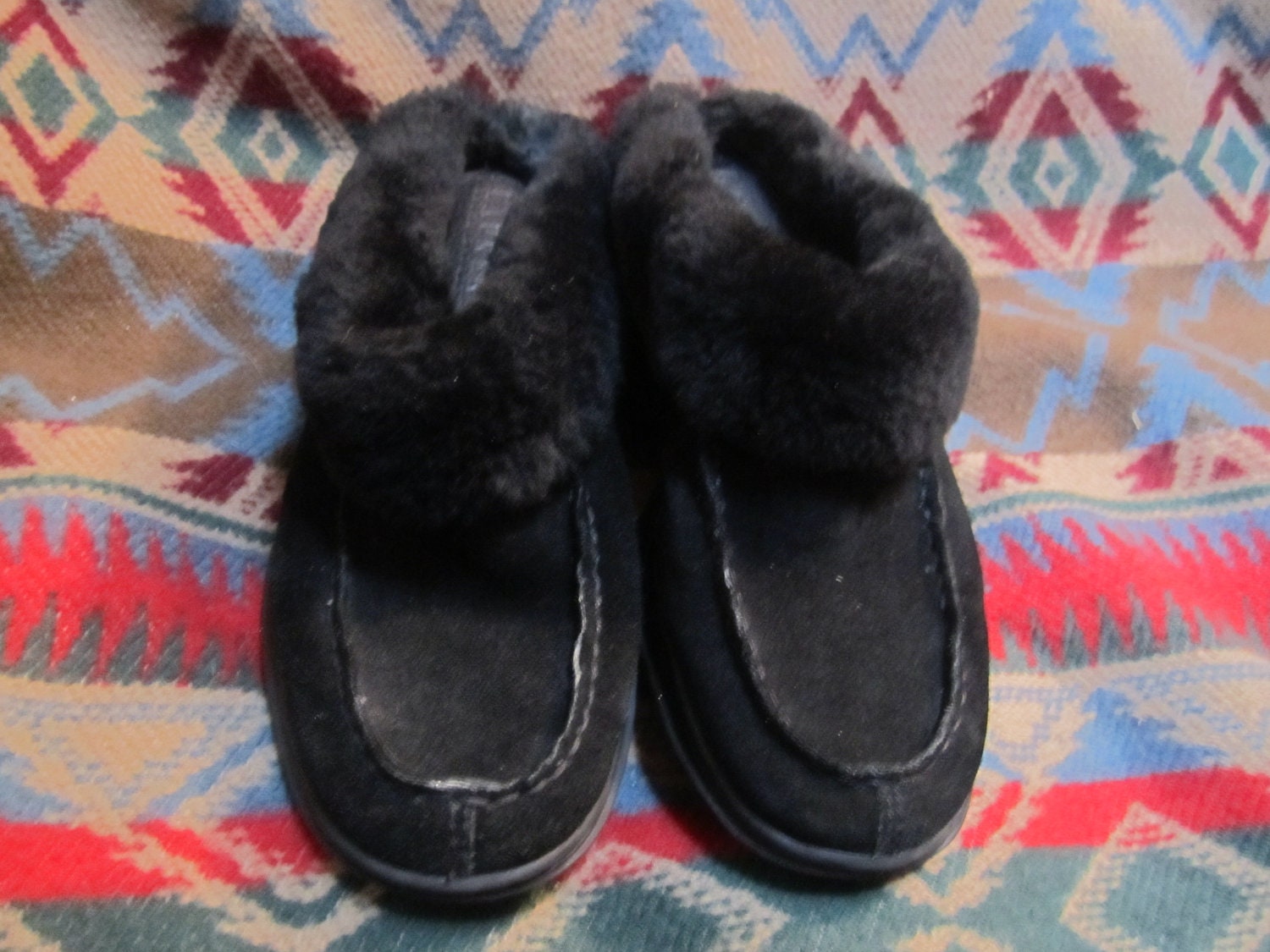 Ralph Lauren Black Slide Suede Leather 