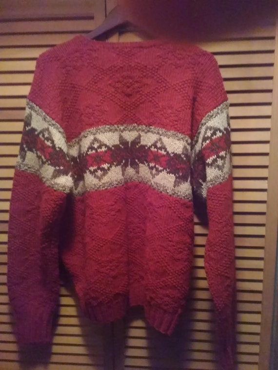 80s Ralph Lauren Handknit Wool Sweater Size XL So… - image 2