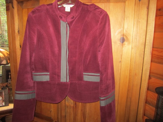Sundance Catalog Cotton Velvet Military Style Jack