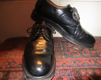 Vtg. J Crew Black Oxfords Size US 10.5 D Euro Size 43 Made In Italy