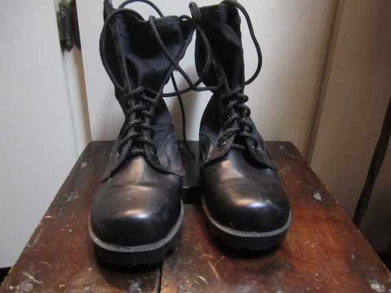 boys black combat boots