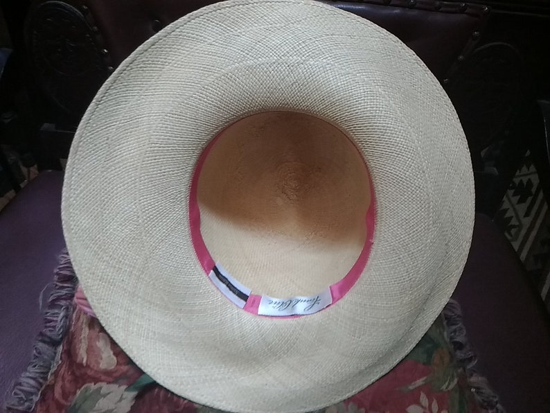 Vintage Frank Olive Straw Hat From Neiman Marcus 22.0 Inhes Etsy