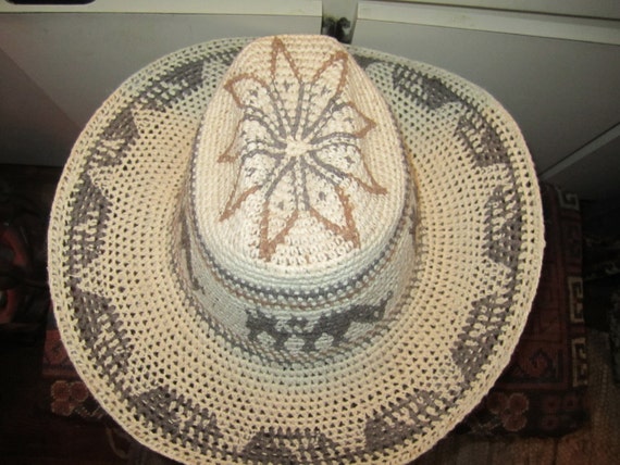 Vtg Mexican Cowboy Hat Size 23 Inches Circumferen