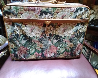 Luggage Floral Tapestry 20x28 