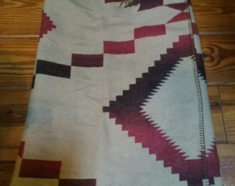 Vtg Ralph Lauren Indian Blanket Wrap Skirt Size M.