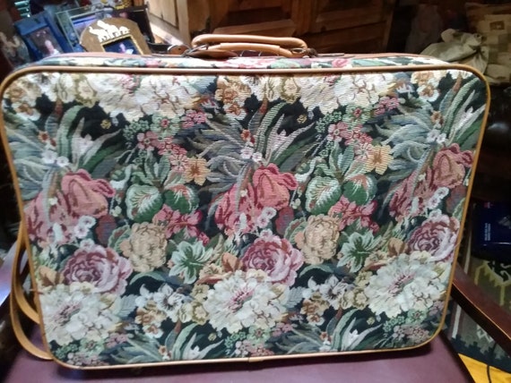 Luggage Floral Tapestry 20x28 