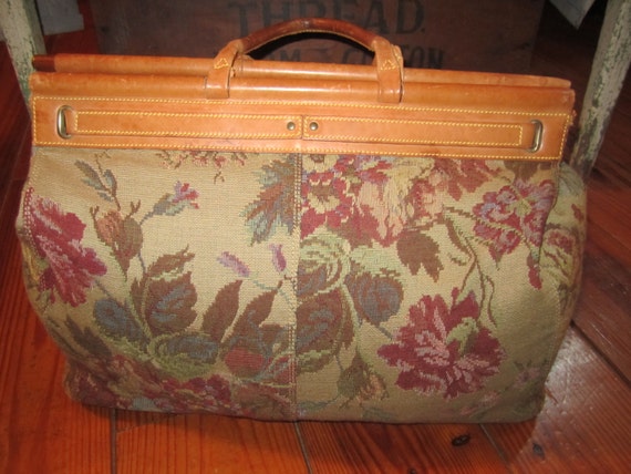 Vtg. 80'S Ralph Lauren Tapesty Carpet Bag Made In… - image 1