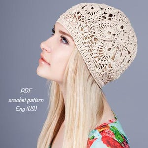 Patrón de gorro de crochet Lace Bloom (PDF) – Gorro de verano con flores, gorro de crochet para mujer, gorro de mujer, moda femenina, accesorios
