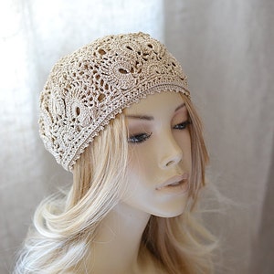 Crochet beret Cotton beret Crochet flower hat Girls crochet hat Crochet hat women Ladies crochet hat Summer beanie Cotton summer hat  Beret