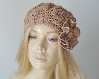 French beret Summer beret French summer beret Crochet hat women Crochet summer beret Summer hats women Lace summer hat Lace cotton beret