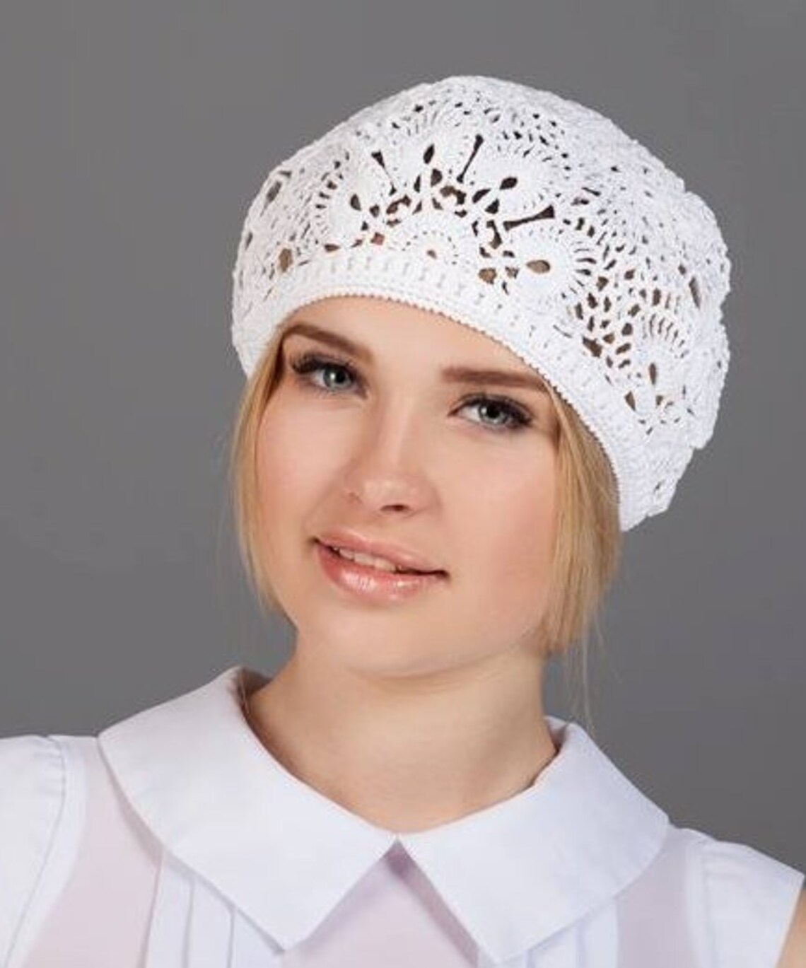 Womens Crochet Hat Crochet Lace Cap Crochet Flower Hats Summer Etsy