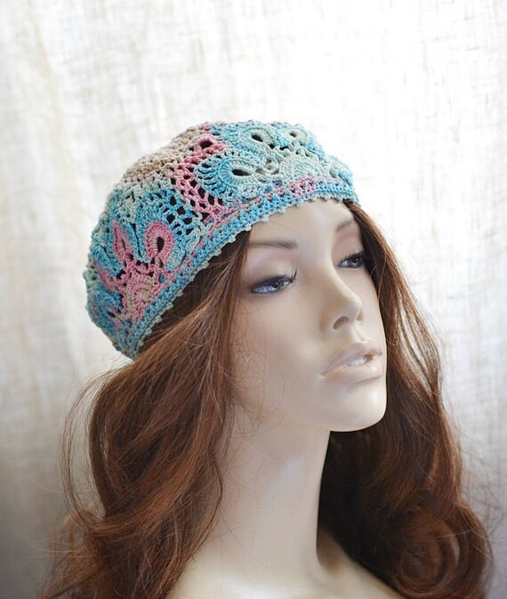Cashmere beanie Crochet beret French crochet beret Milky french beret