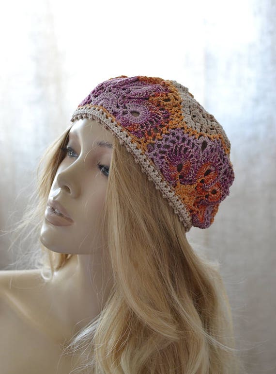 womens crochet hats with flowers