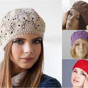 CROCHET HAT PATTERN Pattern pdf Patterns berets Crochet cap pattern Pattern beret Summer hats pattern Beanie pattern Digital file crochet image 1