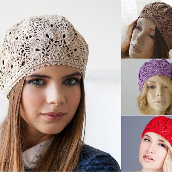 CROCHET HAT PATTERN Pattern pdf Patterns berets  Crochet cap pattern Pattern beret Summer hats pattern  Beanie pattern Digital file crochet