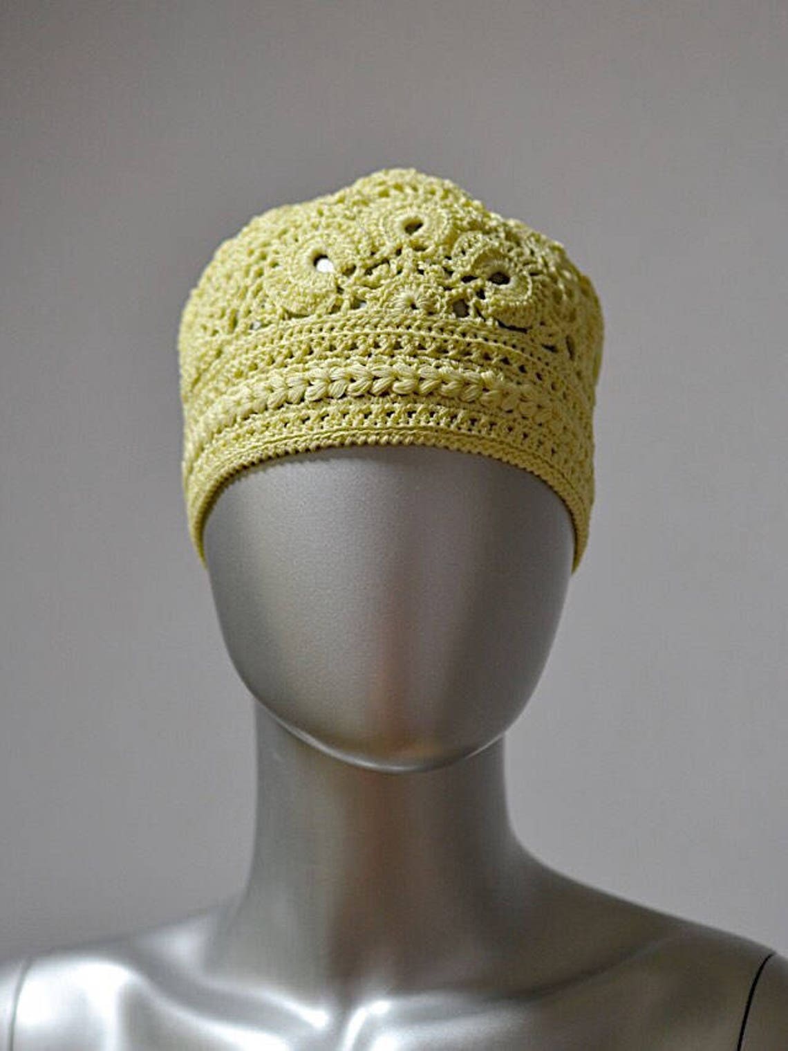 Healvian Häkelmütze Damen - Handgefertigte Spitze Mütze Im Vintage Look, Weiß