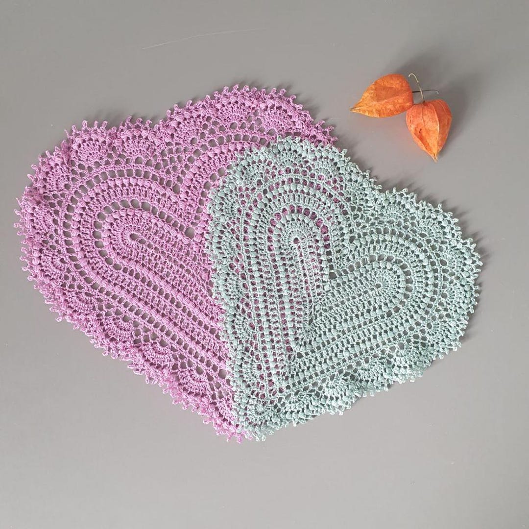 Large Heart Crochet Doily Pattern PDF – Lace Heart Crochet – Instant ...