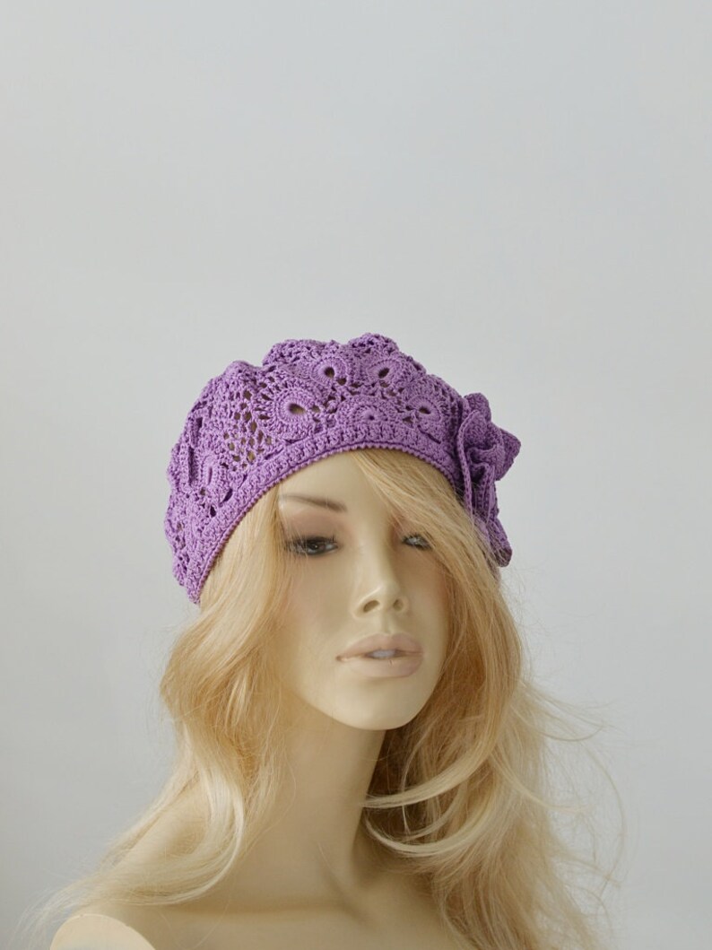 French Beret Summer Beret French Summer Beret Crochet Hat Women Crochet Summer Beret Summer Hats