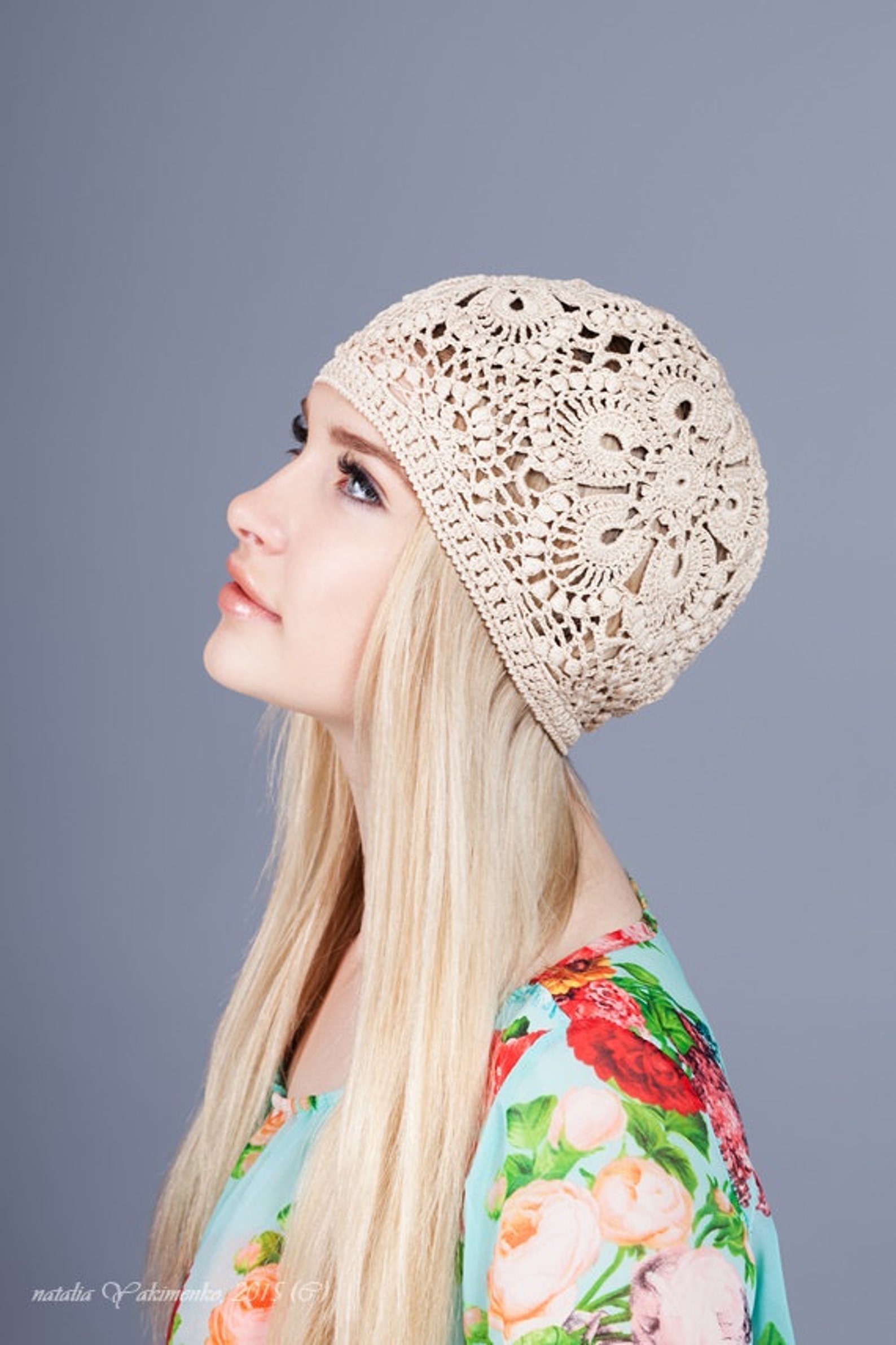 Healvian Häkelmütze Damen - Handgefertigte Spitze Vintage