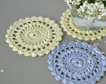 Lunaria Mini • Crochet Coaster Pattern • Delicate Round Cotton Doily • Instant PDF