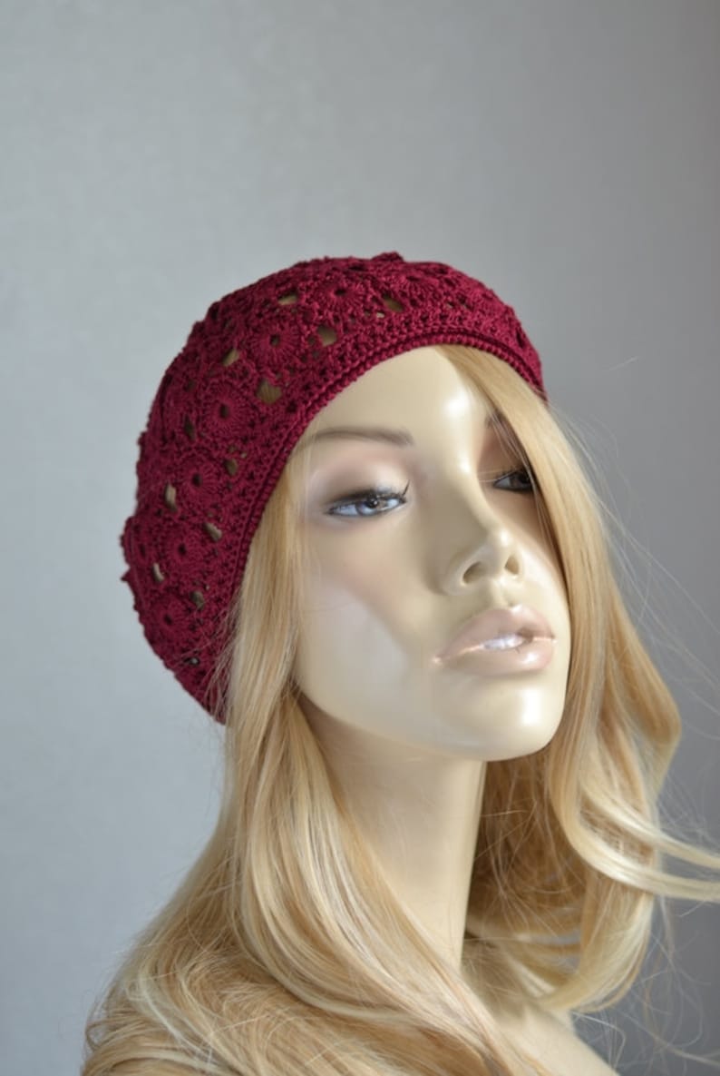 Crochet Summer Hat Women's Hat Beret Womens Crochet Hat Etsy