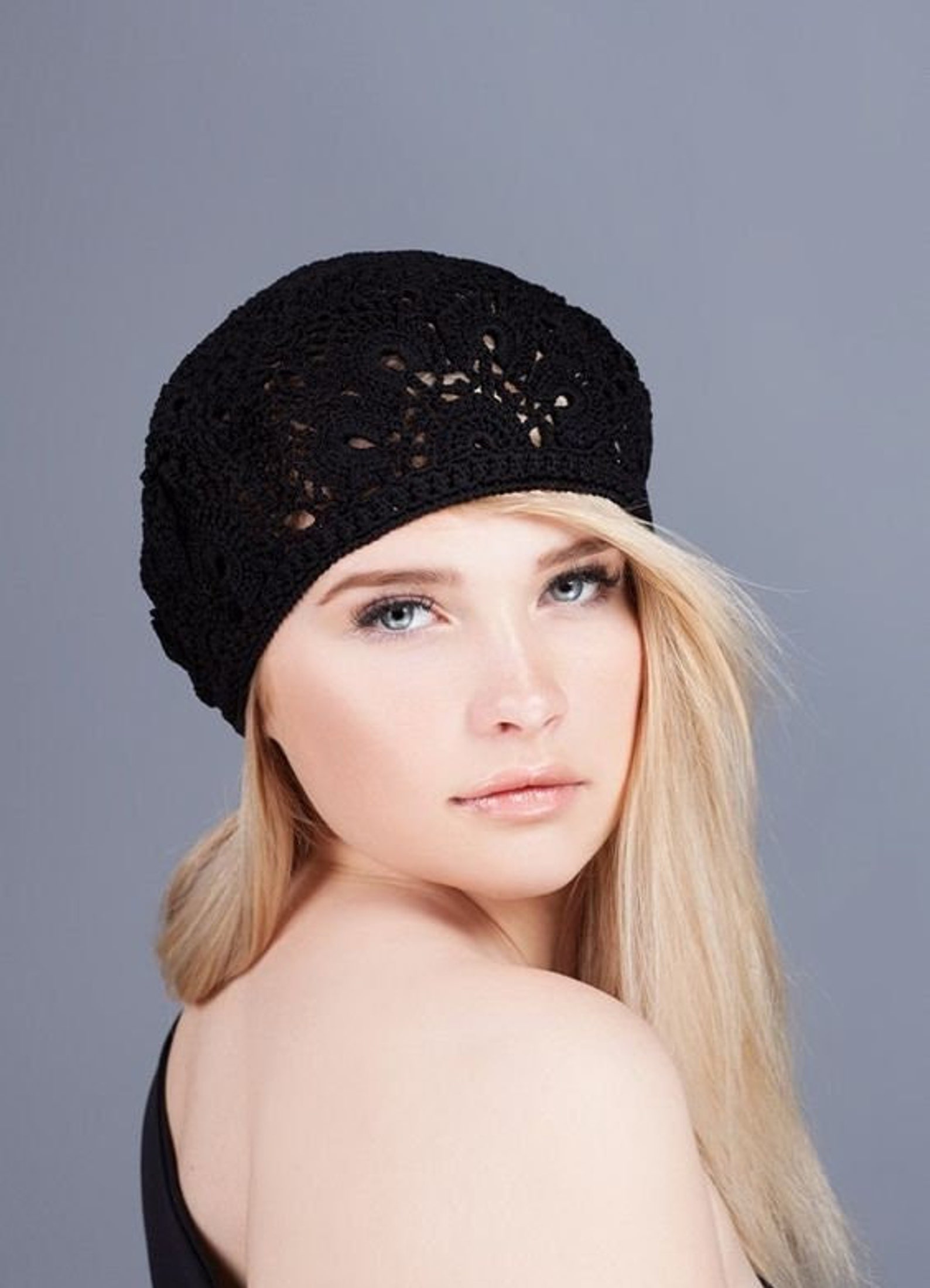 Womens Crochet Hat Crochet Lace Cap Crochet Flower Hats Summer Etsy